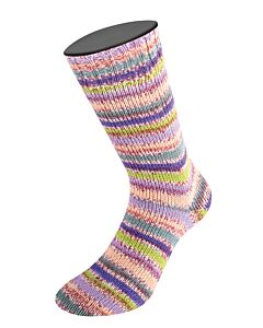 Lana Grossa Landlust Die Sockenwolle kl.821 4-draads (wit/blauw/oranje/paars/groen)