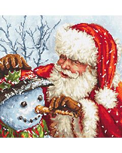 Letistitch borduurpakket kerstman met sneeuwpop leti 919