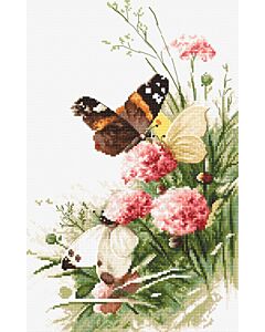 Borduurpakket vlinders in bloemenveld Letistitch 938