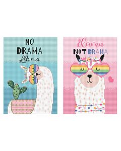 Borduurpakket No Drama Lama L8044 met telpatroon van  Letistitch  