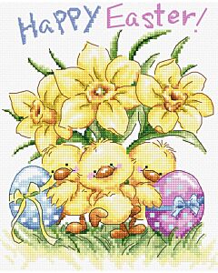 Borduurpakket paaskuikens L8059 met telpatroon van Letistitch