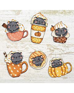 Letistitch borduurpakket pumpkin kitties L8092 telpatroon