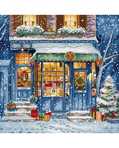 Letistitch borduurpakket kerst gift shop L8109 telpatroon