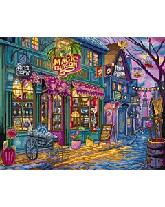 Letistitch borduurpakket 'the magic dragon shop' L9914 telpatroon