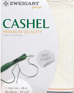 Zweigart borduurstof linnen Cashel 28counts/11,2draadjes per centimeter in de kleur 101 wit.