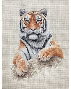 Borduurpakket met telpatroon tijger van Luca-s Pansies b2289