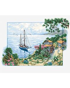 Borduurpakket Seascapeom - zeegezicht te borduren van Luca-s B2343