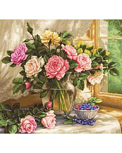 Luca-s borduurpakket Still Life with Blueberries om te borduren b588