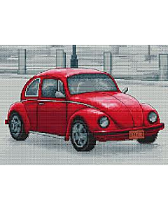  Retro cars rode kever van luca-s.borduurpakket