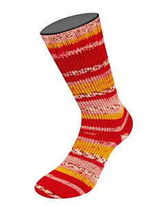 Lana Grossa Meilenweit Aktion kl.3002 (crème/blauw/geel/oranje/rood/bruin) 4-draads sokkenwol