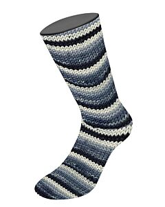 Lana Grossa Meilenweit Aktion kl.3011 (crème/grijs/groen/blauw) 4-draads sokkenwol