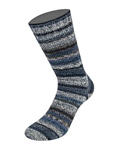 Lana Grossa Meilenweit Alpaca kl.2303 (zwart/grijs/bruin) 4-draads sokkenwol 