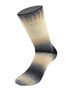 Lana Grossa Meilenweit Color Mix Sparks kl.7614 (beige/grijs/zwart, met glitter).