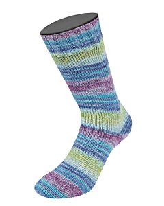 Lana Grossa Meilenweit 100 Cotone Vegano Mango kleur 4458 (lichtgrijs/roze/paars/bruin/oranje)