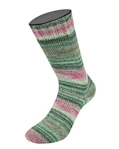 Lana Grossa Meilenweit 100 Cotone Vegano Mango kleur 4458 (lichtgrijs/roze/paars/bruin/oranje)