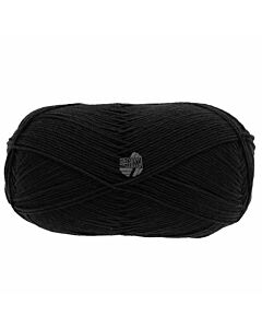 Lana Grossa Meilenweit Merino Extrafine Uni kl.2402 (zwart) is zeer geschikte draad voor het breien van sokken.