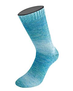 Lana Grossa Meilenweit Merino Woolycell Duo kl.6006 blauw/groen 4-draads sokkenwol 100gr.