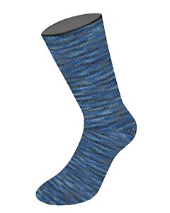 Lana Grossa Meilenweit Multi kl.9965 8-draads sokkenwol (blauw/zwart mix)