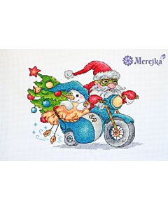 Merejka borduurpakket Christmas racing K121 telpatroon 