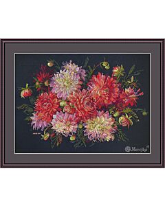 Merejka borduurpakket Dahlias k219 met telpatroon.