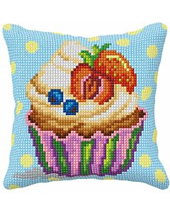 Orchidea borduurkussenpakket cupcake 99082 voorbedrukt