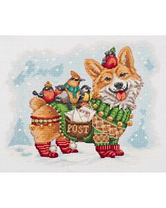 Borduurpakket kerstpost  van PR-7262 van Panna