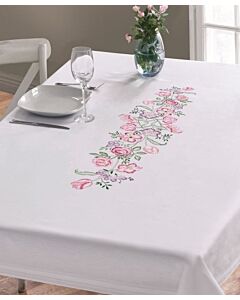 Borduurpakket voorbedrukt tafelkleed bloemen van Permin 56-8840R excl garen