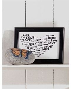 Borduurpakket love en hart van Permin