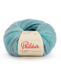Phildar Phil Mohair Cotton kleur Vert Sirene (turquoise mix) 