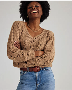 Phildar dames trui haken van Phil Light Mohair en Super Baby (248,m8)