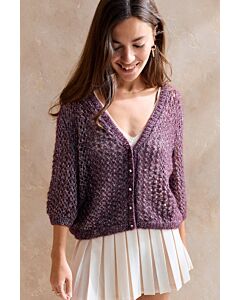 Phildar dames vest met v-hals breien van Phil Irise Alpaga (270,m7)