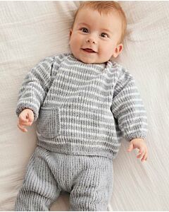 Phildar gestreept baby truitje breien van Phil Chéri (215, m42)