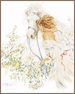 Lanarte borduurpakket Paard en bloemen PN-0007952