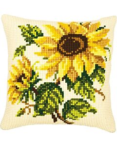 Kruissteek borduurpakket borduurkussen zonnebloemen van Vervaco pn-0008532