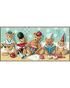 Borduurpakket Teddyberen Playschool  lanarte met telpatroon pn-0021212