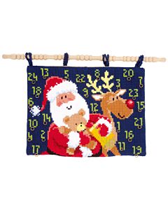 Voorbedrukt kruissteek wandtapijt adventkalender  kerstpakjes van vervaco pn-0147684