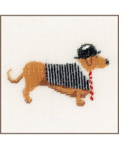 Borduurpakket Lanarte hond met bolhoed pn-0148260