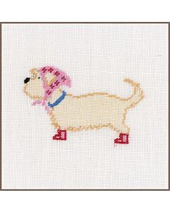  Lanarte  borduurpakket  dog in  scarft lanarte pn-0148261
