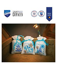 Vervaco borduurpakket kruidenzakjes 3 st. Kerst