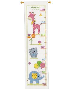 Borduurpakket groeimeter Poes en vriendjes om te borduren Vervaco PN-0154441