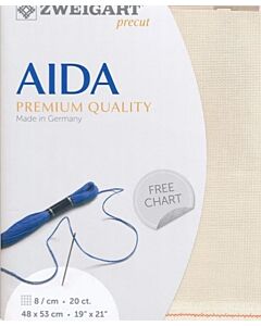 Borduurstof aida 20ct/8 kruisje van Zweigart kl. 264 ecru afm. 48x53cm