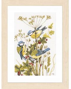 Lanarte borduurpakket pimpelmeesjes met rode besjes van Marjolein Bastin pn 0156945