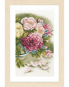 Borduurpakket Pioenrozen Marjolein Bastin om te borduren lanarte pn-0167126