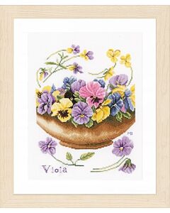 Borduurpakket Viooltjes om te borduren lanarte pn-0168600