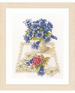 Borduurpakket Lanarte Blauwe klokjes met telpatroon  van Marjolein Bastin pn-0169670