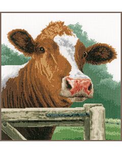 Borduurpakket Lanarte Verwonderde Koe met telpatroon pn-0170036