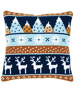 Borduurpakket kruissteekkussen wintermotiefjes Vervaco pn-0170317