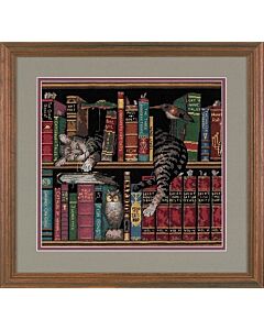 Dimensions borduurpakket Frederick the Literate - poes in boekenrek 35048