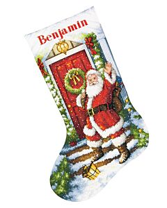 Borduurpakket Kerstsok welkom kerstman Dimensions Gold collection 70-08901