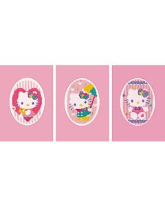 Borduurpakket 3 wenskaarten Hello Kitty van Vervaco  pn-0174595